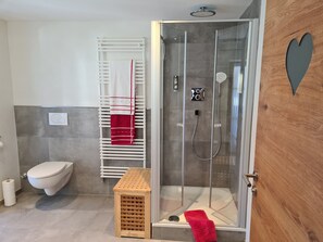 Shower, hair dryer, towels, soap - with 3 balconies and with Zugspitzblick (Grainau)