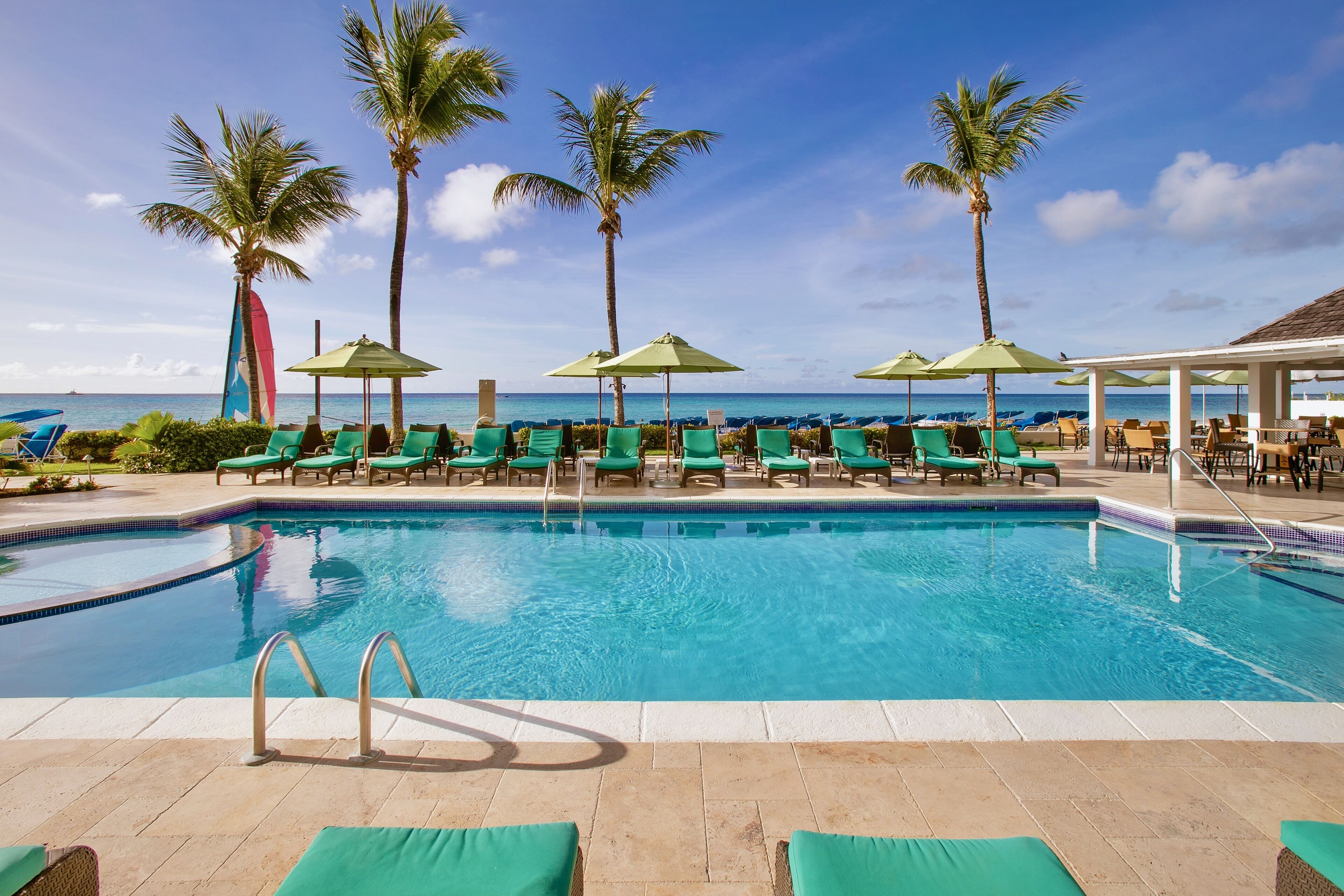 3 outdoor pools, pool umbrellas, pool loungers