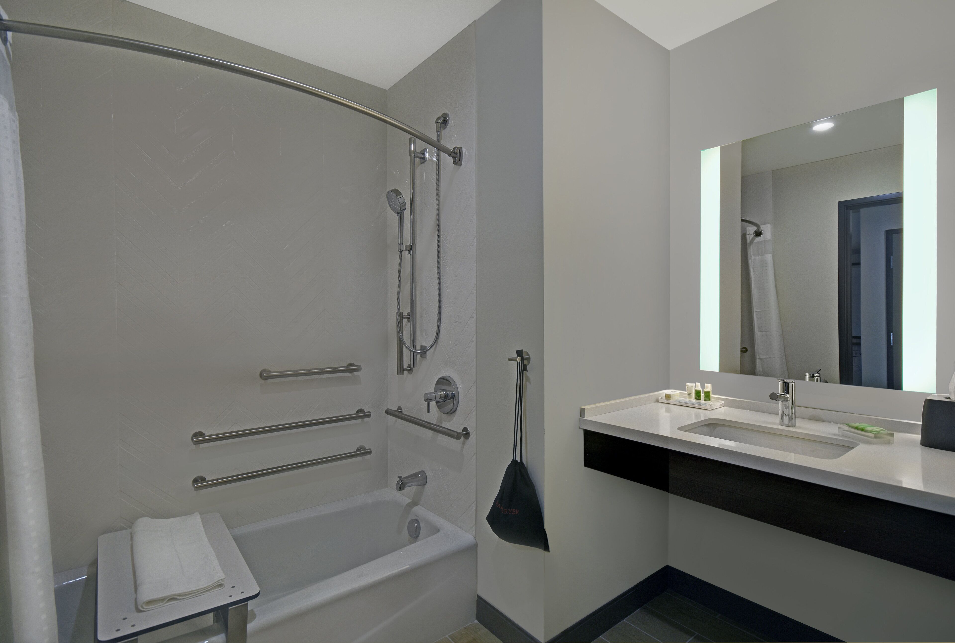 free toiletries, hair dryer, towels, soap