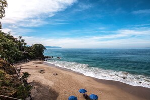On the beach, beach towels - Amazing ocean view from this incredible 4 level beach house rarely rented before (Puerto Vallarta)