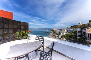 Outdoor dining - Amazing ocean view from this incredible 4 level beach house rarely rented before (Puerto Vallarta)