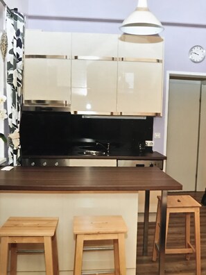 Studio Apartment, Terrace | Private kitchenette | Fridge, stovetop, dishwasher, coffee/tea maker