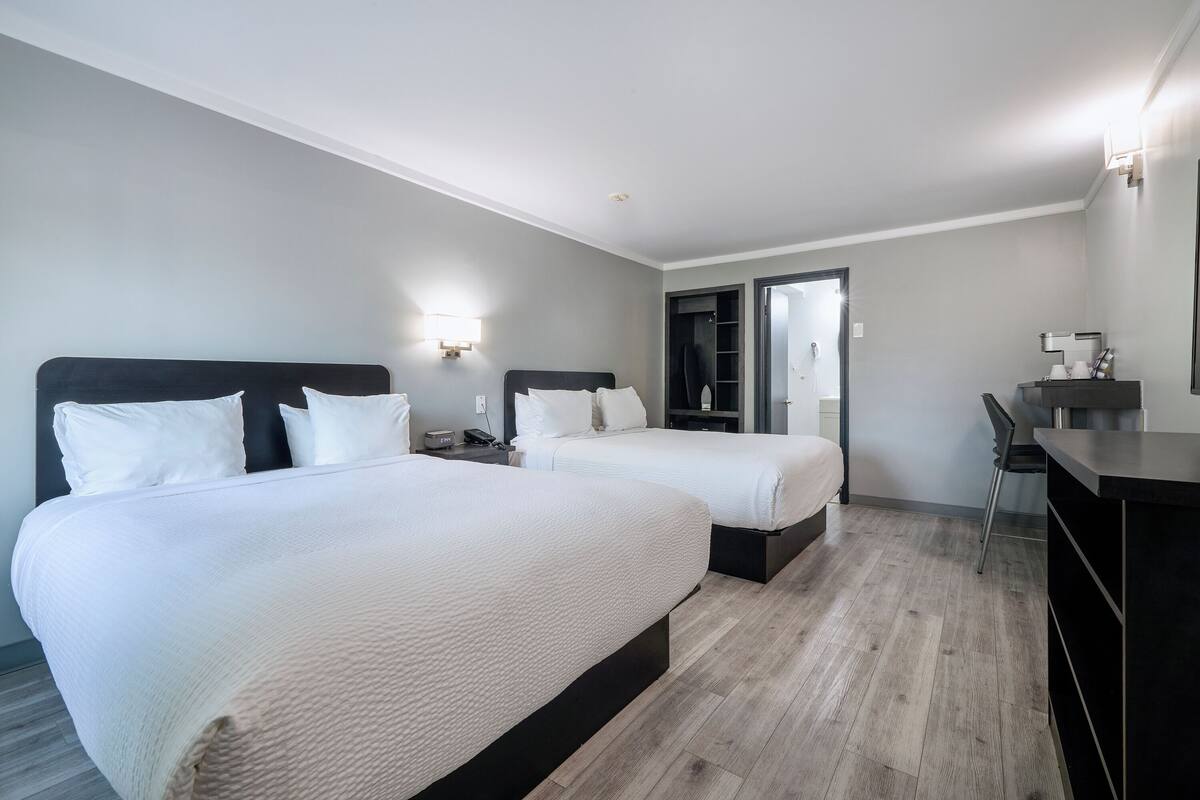 Standard Room, 2 Queen Beds | Desk, laptop workspace, blackout drapes, soundproofing