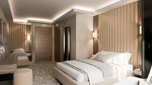 Habitación triple de diseño | Sábanas italianas Frette y ropa de cama de alta calidad