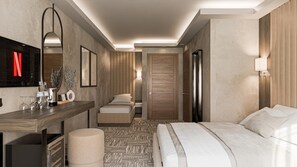 Habitación triple de diseño | Sábanas italianas Frette y ropa de cama de alta calidad