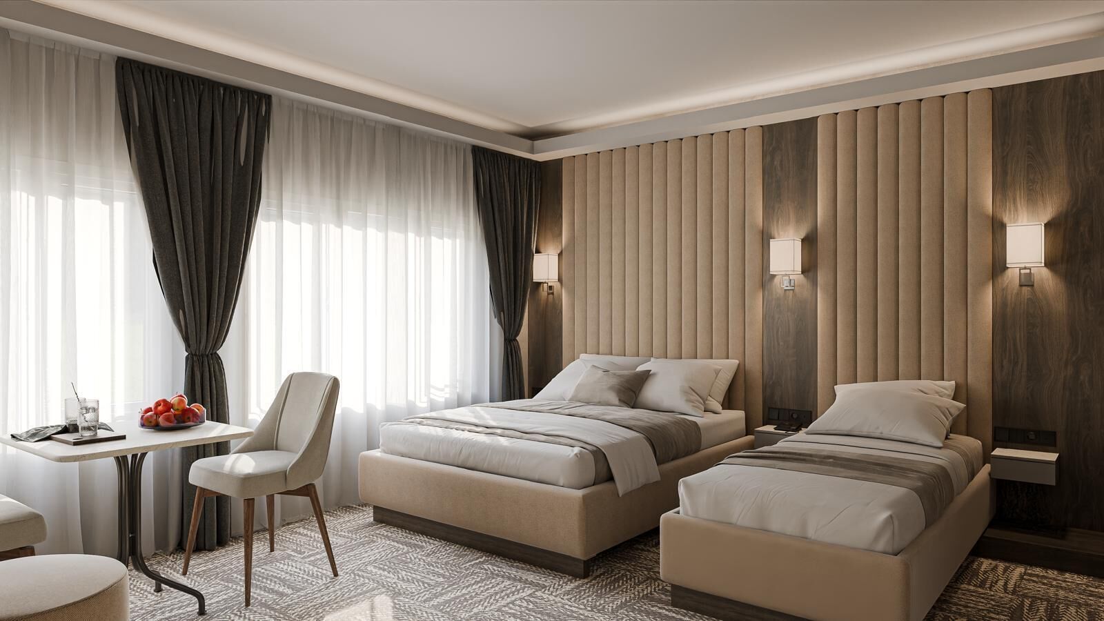 Phòng 3 có thiết kế đặc sắc | Bộ trải giường bằng vải Frette của Ý, bộ đồ giường cao cấp 