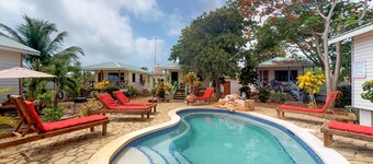 Charming cabana with a porch, hammock, strong WiFi, and a shared pool & grill