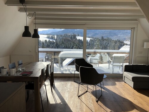 Ferienhaus mit Bergblick