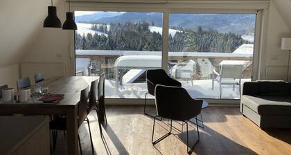 Ferienhaus mit Bergblick