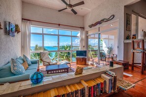 TV, DVD-spiller, bøker og filmbibliotek