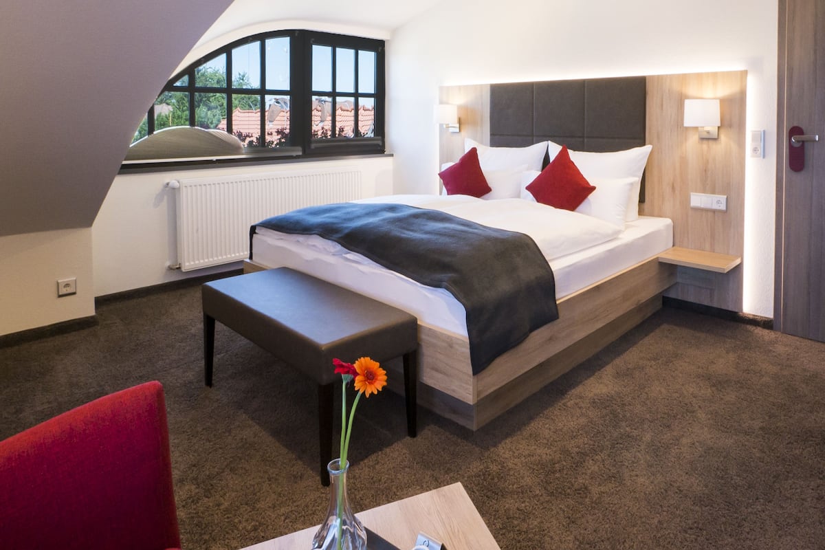 comfort double room, balcony | in-room safe, desk, laptop workspace, blackout curtains