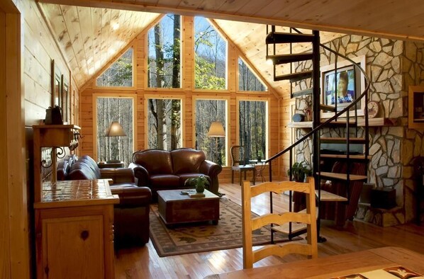 TV, fireplace, DVD player, stereo