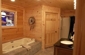 Bathtub, hair dryer, towels