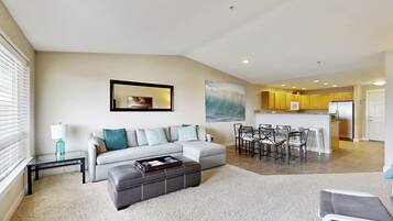 TV, fireplace, DVD player, books