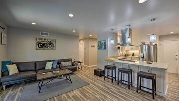 TV, fireplace, printers