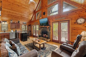 Télévision, cheminée, jeux vidéo