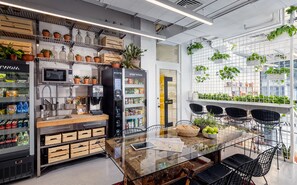 Shared fridge, microwave