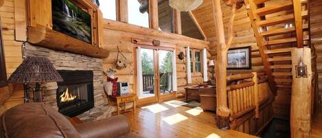 Télévision, cheminée