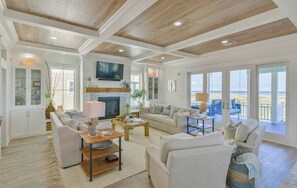 Smart-tv, eldstad och printers