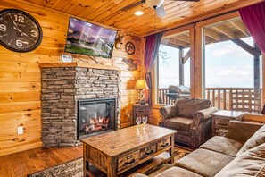 Smart TV, fireplace, DVD player, table football