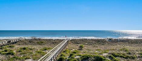 Plage, chaises longues