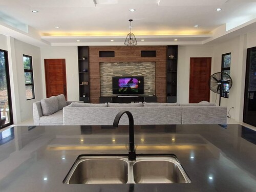 Long barn house in a lifestyle block property.