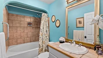 Ensemble baignoire-douche, séchoir à cheveux, serviettes fournies, savon