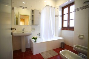 Shower, bidet, towels