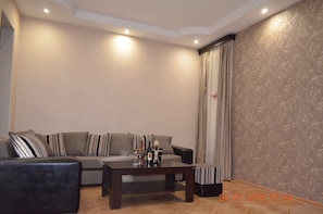 Flat-screen TV, DVD player
