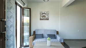 Living area - Panormo center, lovely apartment for 2 persons (Panormos in Rethymno)