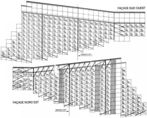 A detailed architectural floor plan of a building with labeled rooms and corridors, indicating a structured layout for navigation.