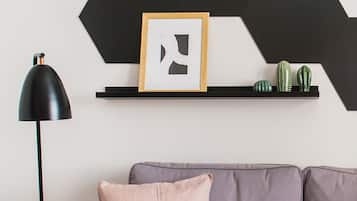 Apartment, 1 Bedroom | Living room | 43-inch flat-screen TV with satellite channels, Smart TV, Netflix