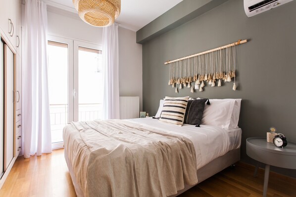 Apartment, 1 Bedroom | 1 bedroom, desk, laptop workspace, blackout curtains - UPSTREET Delightful 1BD Apt in Plaka (Athens)