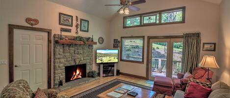 電視、壁爐、DVD 播放機