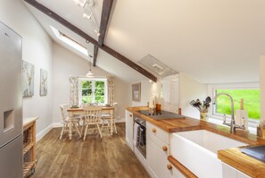 Microwave, oven, dishwasher, high chair