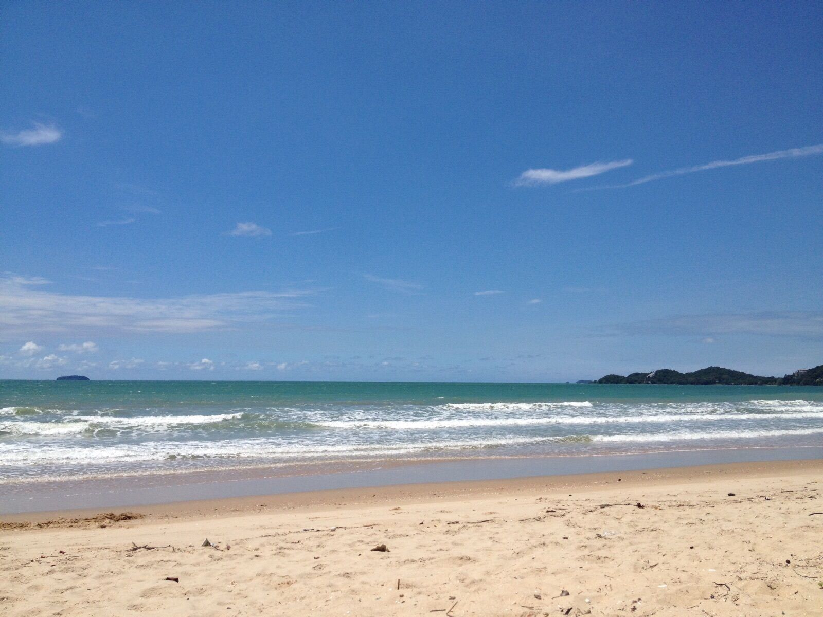 On the beach, sun loungers
