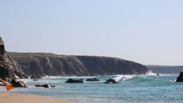 Beach nearby, sun loungers