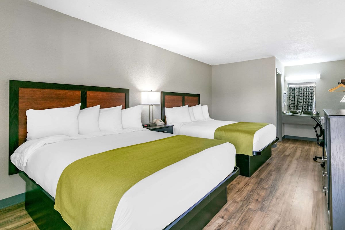 Standard Room, 2 Queen Beds, Non Smoking | Iron/ironing board, free WiFi, bed sheets