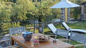 Outdoor dining - “Private Luxury Estate with Pool, Tennis & Cinema”( sleep 18-25) (CORFU)