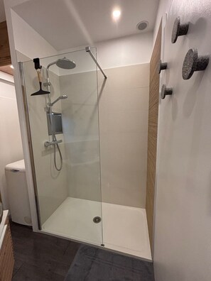 Combined shower/bathtub, hair dryer, soap, toilet paper - Appart 4 pers, 2 Bedrooms, with terrace sea view, Clim, private parking (MONTICELLO)
