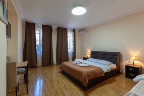 Family Quadruple Room, Multiple Beds | Desk, laptop workspace, soundproofing, iron/ironing board - Hotel Nine (Tbilisi)