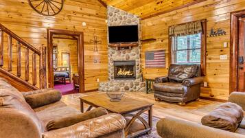 Smart-tv, eldstad, tv-spel och dvd-spelare