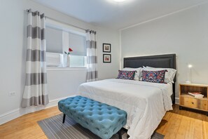 2 bedrooms, desk, iron/ironing board, travel cot