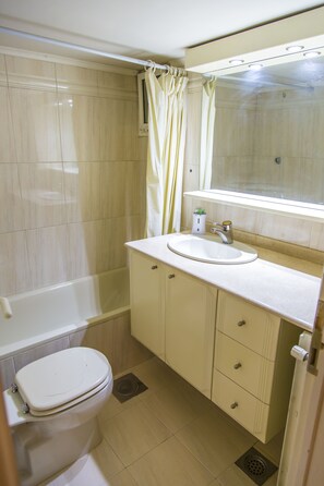Chalet Deluxe | Baño | Amenidades de baño gratuitas, toallas, jabón, shampoo