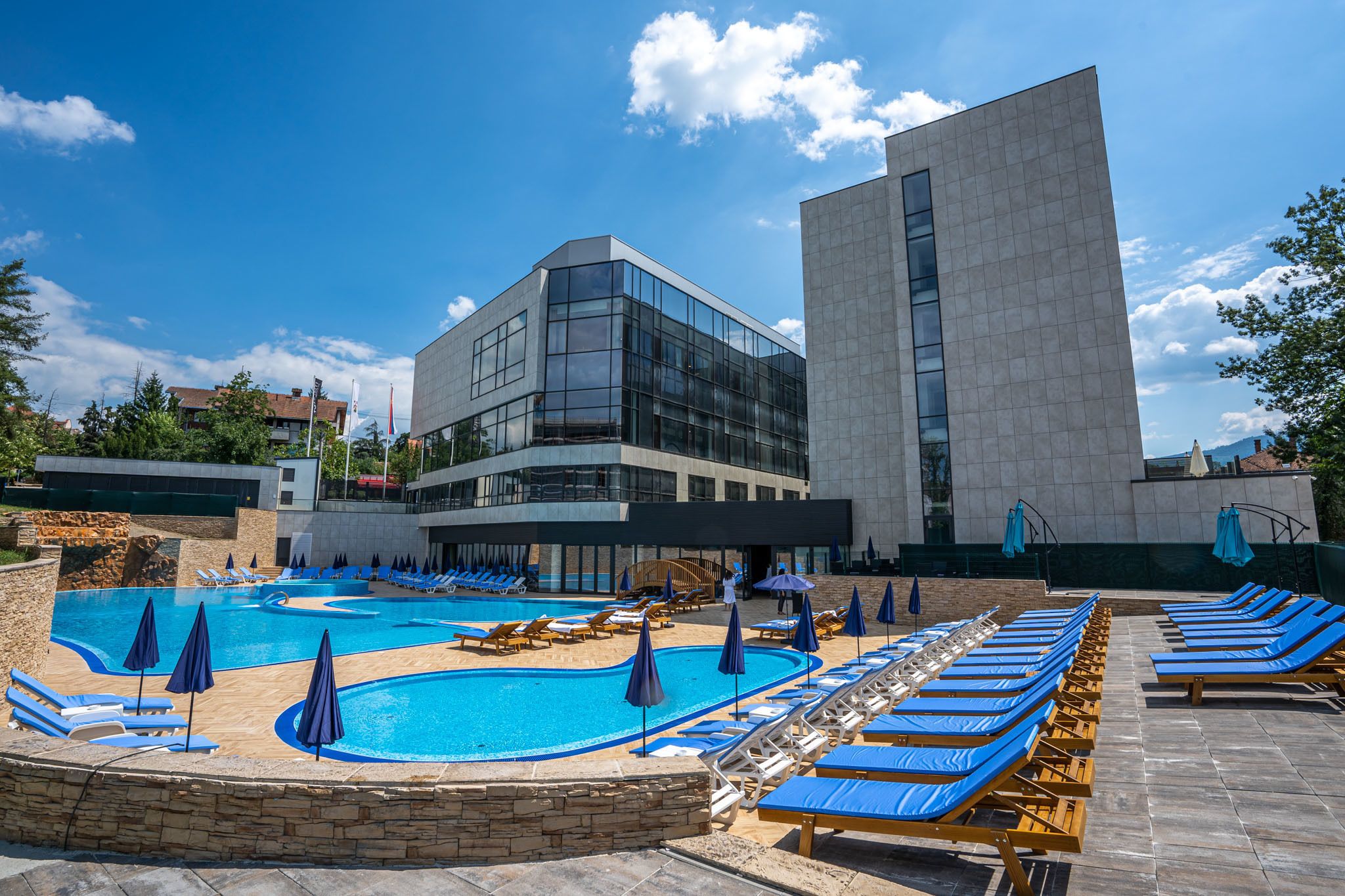 Indoor pool, 2 outdoor pools, open 10:00 AM to 10:00 PM, pool umbrellas