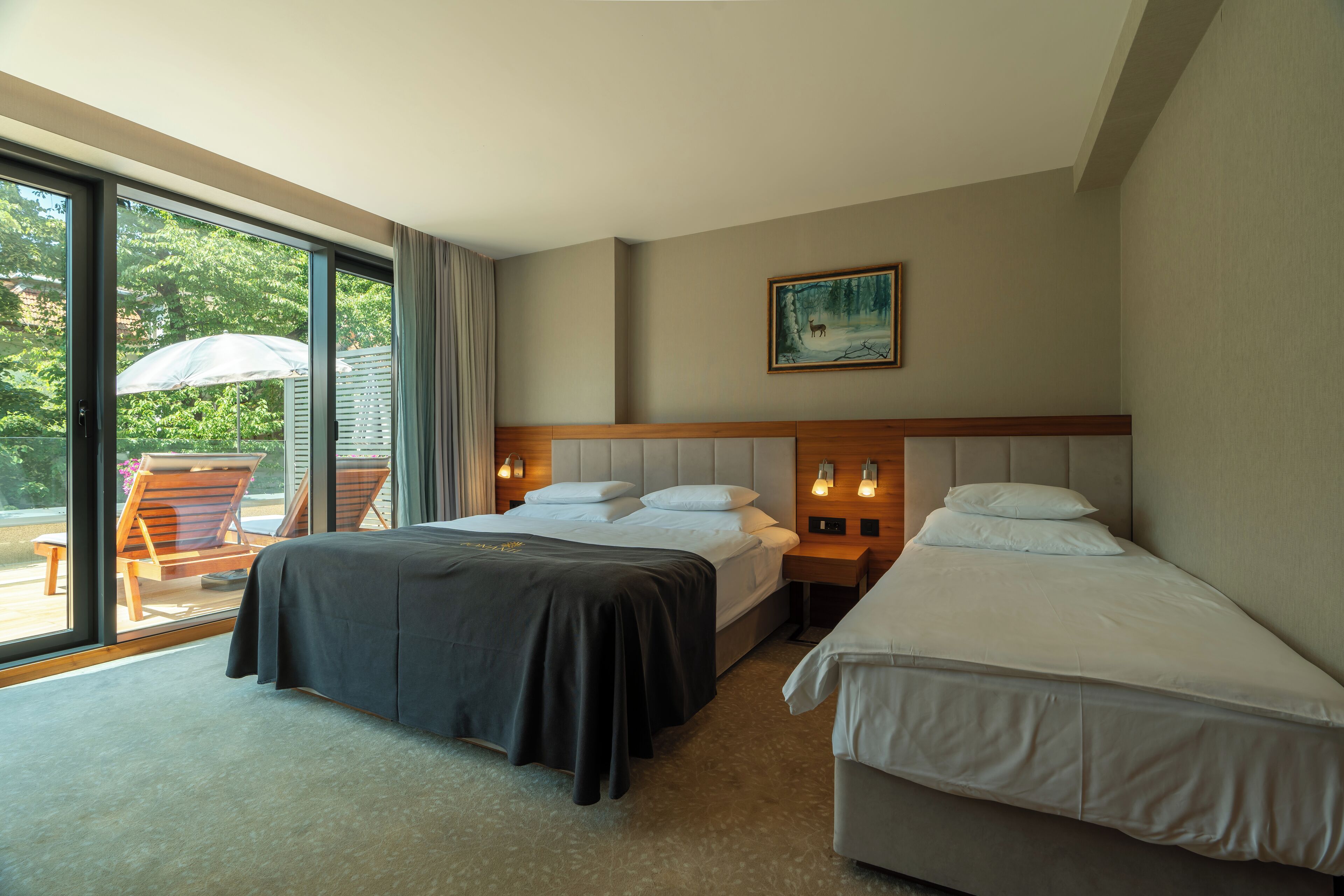 Deluxe Double or Twin Room, Balcony | Minibar, in-room safe, desk, laptop workspace