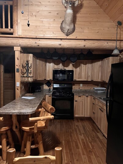 Remote log lodge in the Huron Mountain foothills.  