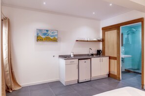 City Studio | Private kitchen | Fridge, microwave, oven, coffee/tea maker - Bon Business Hotel (Kralendijk)