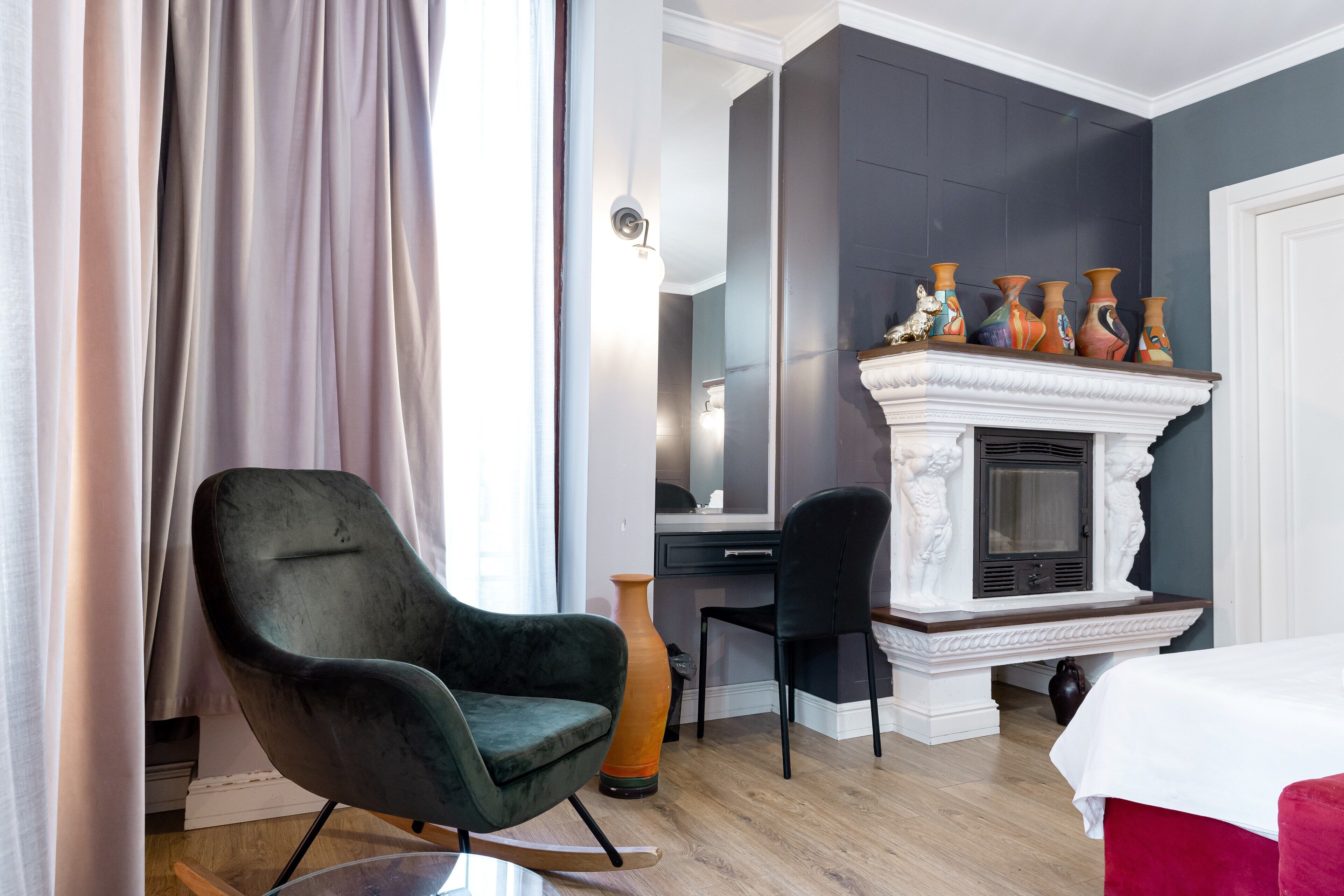 deluxe double room | minibar, desk, laptop workspace, blackout curtains