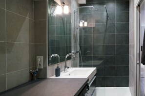 Hair dryer, towels, toilet paper